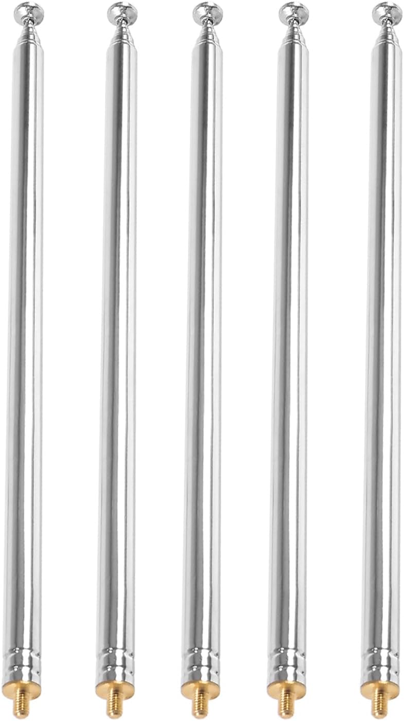 AEDIKO 5pcs Telescopic Antenna M3 Male Thread 7 Sections AM FM Radio Universal Antenna for Radio TV Electric Toys Telescopic Replacement Antenna Aerial - Image 1